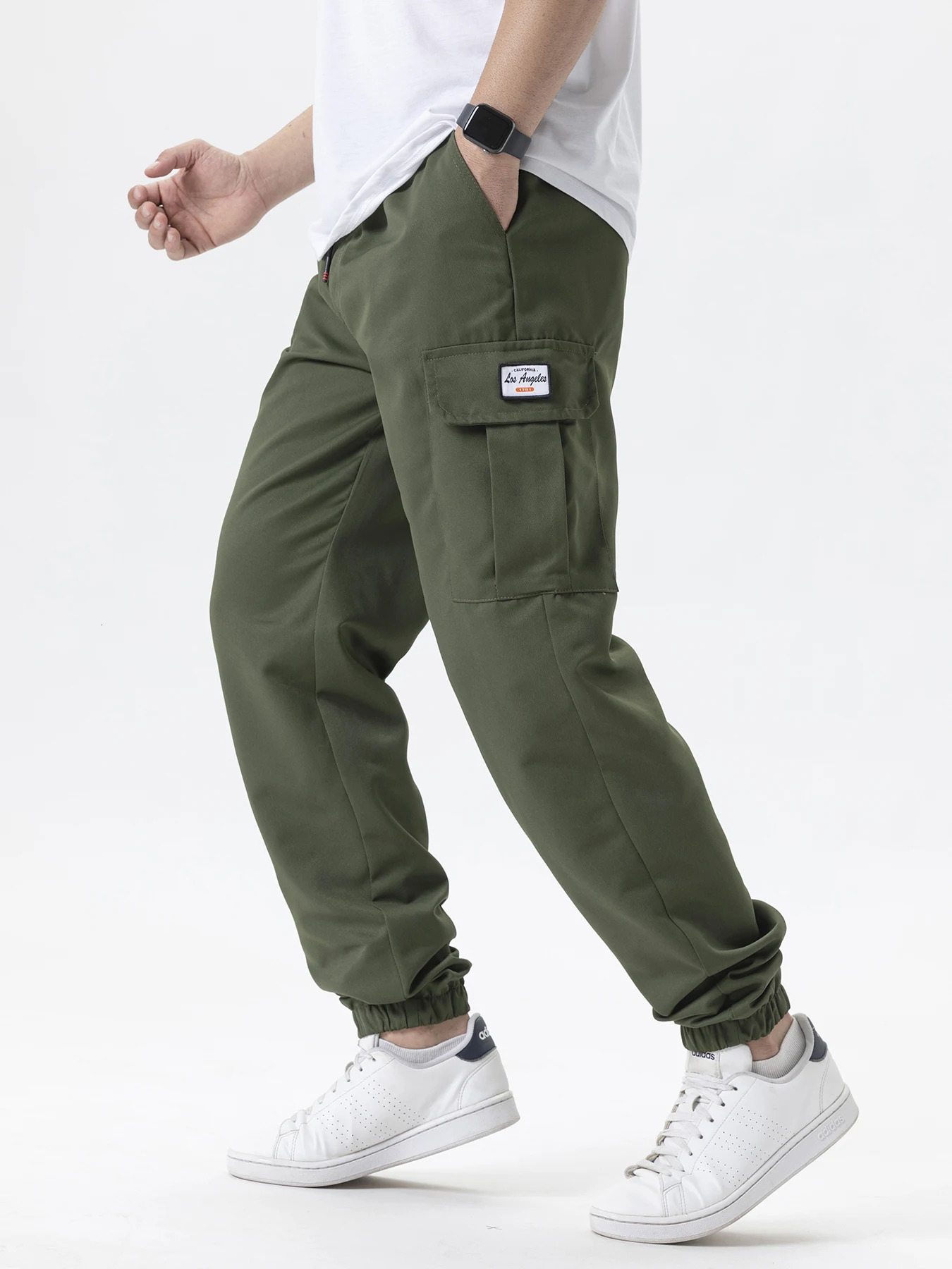 Mens Cargo Pants Thin Trousers Outdoor Casual Wearable Running Cycling Multi-pocket Workwear Pants Sweatpants 250225