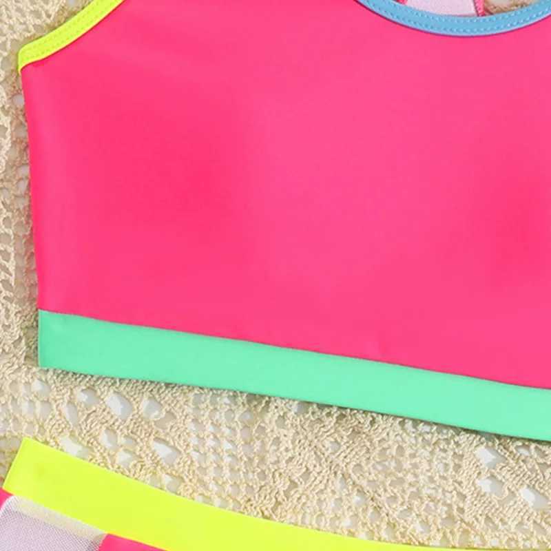Childrens Swimsuits Sets Girls Summer Fashion Beachwear 2025 New Kids Swimming Costume Girls Fashion Two-piece 2Pcs Outfits X250224