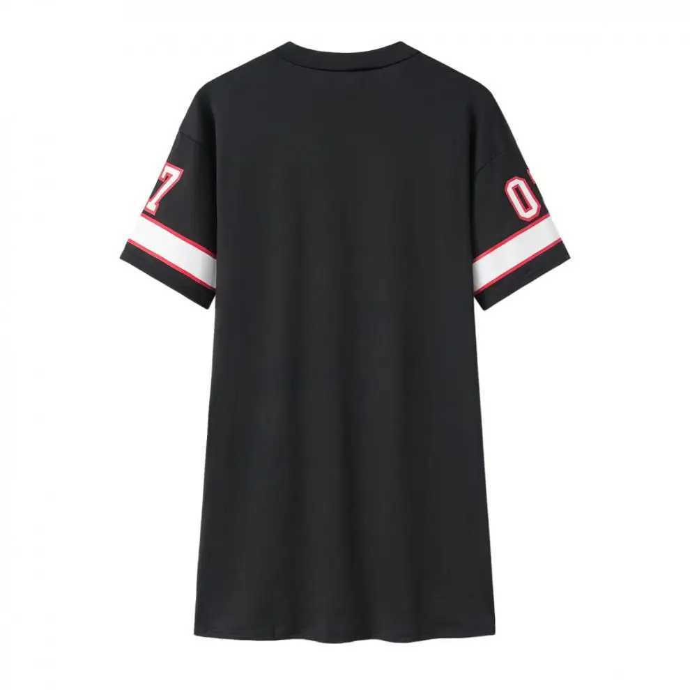 2024 New Fashion V-Neck Queen Letters Print Dress Short All Baskets Sporty Style Sexy Loose Fe Clothing StreetwearXJ250224