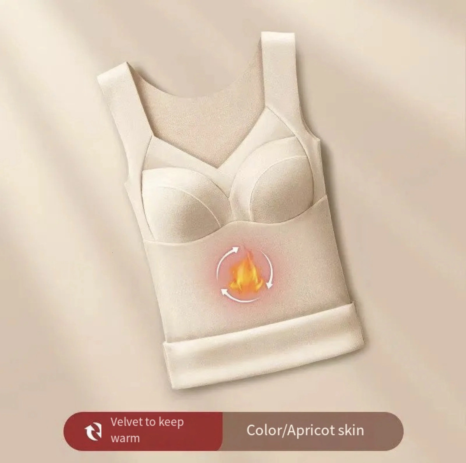 1pcs Woman Thermal Underwear Autumn WinterThermo Lingerie Soft Warm Top Wear Thermo Vest Undershirt With Bra Padded 250224