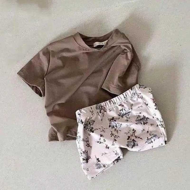 Kids Swimwear Sets 2024 New Summer Baby Girl Floral Bikini Swimming Suit Fashion Boys Swimsuits Infant Holiday Beach Clothes Set X250224