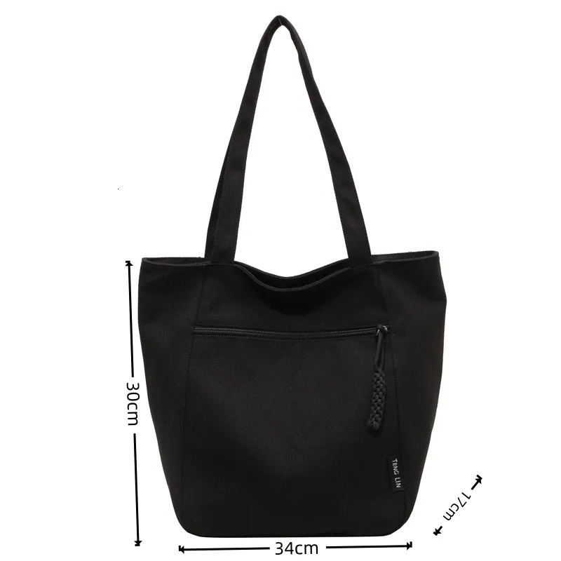 Casual Minimalist Shoulder Bag Large Capacity Niche Solid Handbag High Quality Preppy Style Commuting Versatile Canvas 250221