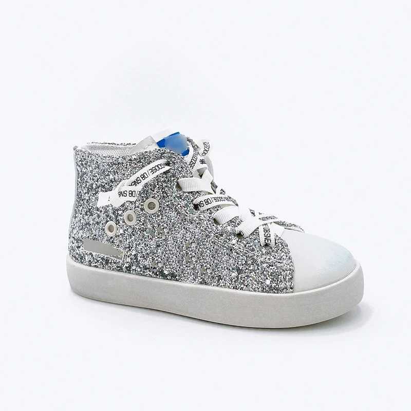 Brand High Top Dirty Sport Shoes for Kids 2024 Custom Designer Childrens Casual Shoes Girls CCDB Glitter Kids Star Sneakers X250224