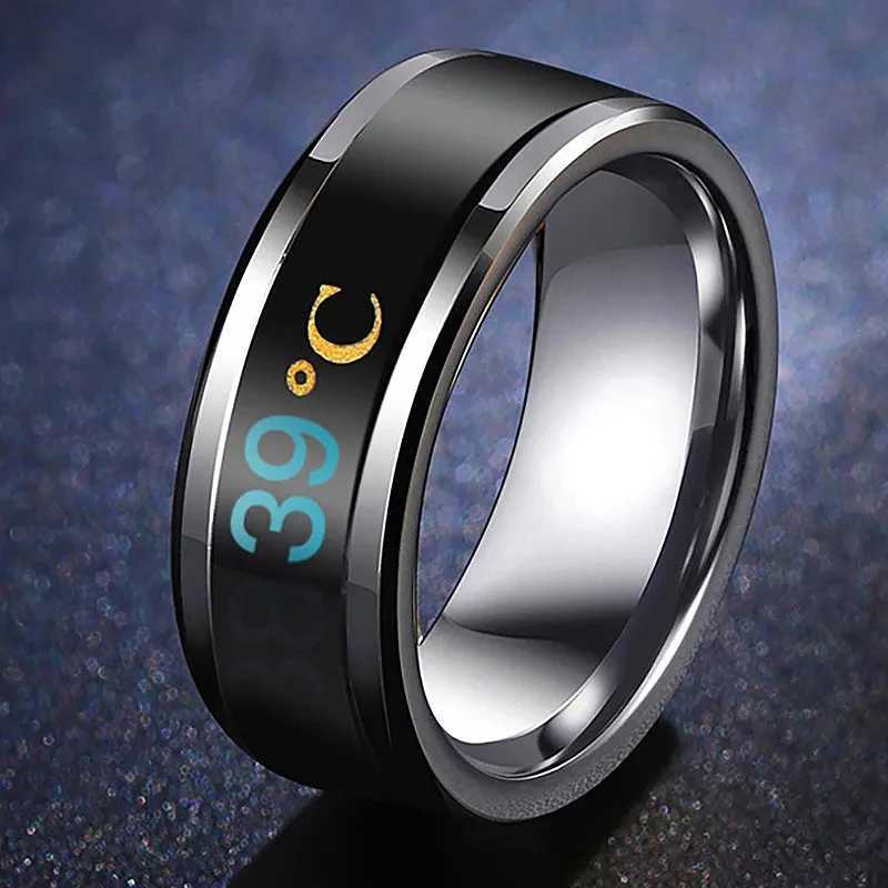 New Smart Temperature Ring Fashion Smart Stainless Steel Classic Wedding Couple Modern For Women Men Waterproof Rings jewelry W250225