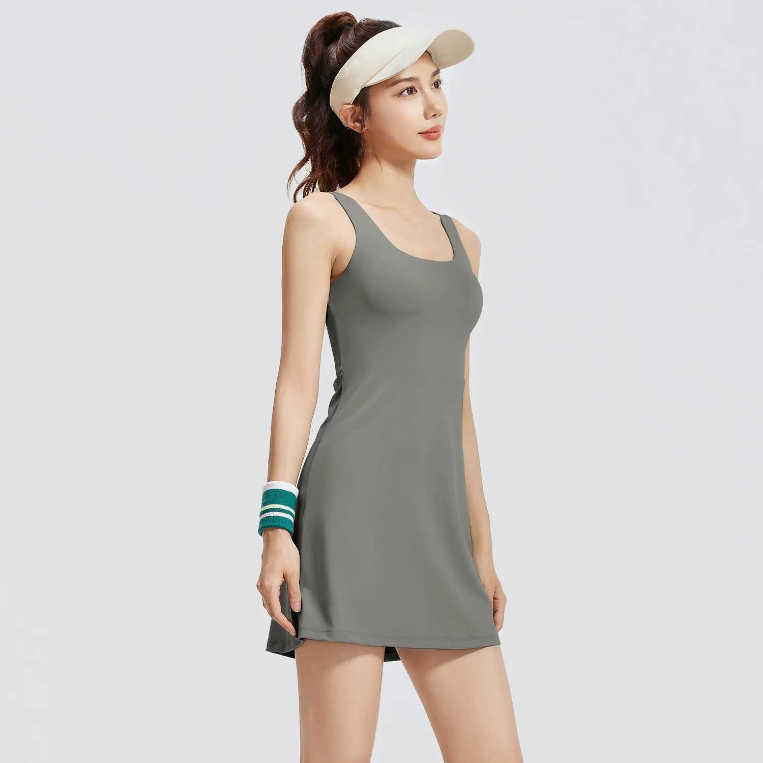 Wxw3441 black and white gray mini dress for women ultra-thin and high elasticity A-line sleeveless vest top with bra short and sexy backless summer dr