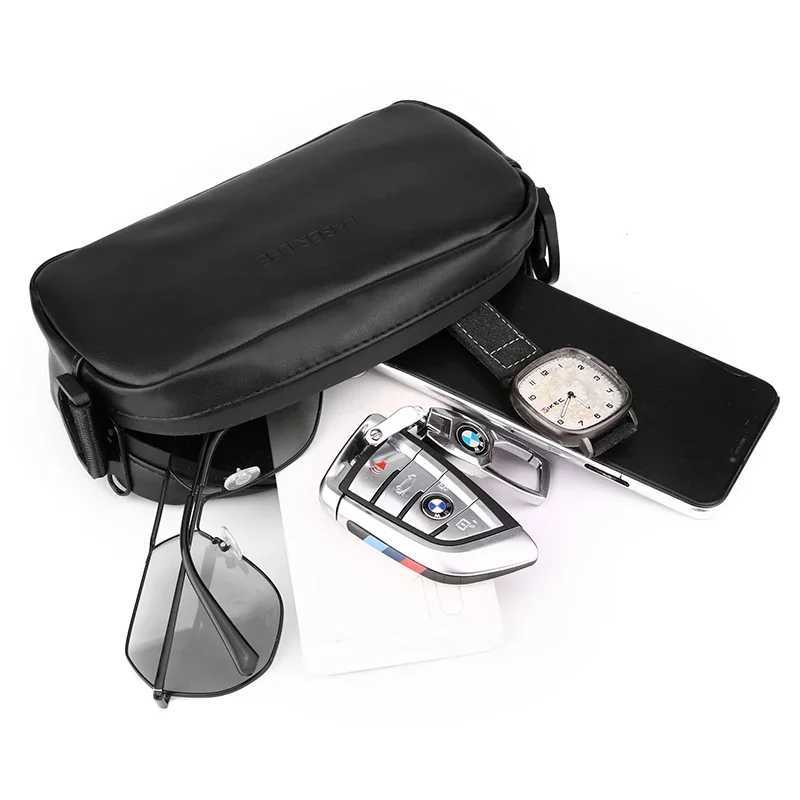 2024 New Black Mini Crossbody Leather Bag for Mens Personalized Mobile Phone Chest Bag for Womens High-end Single Shoulder Bag Z250225