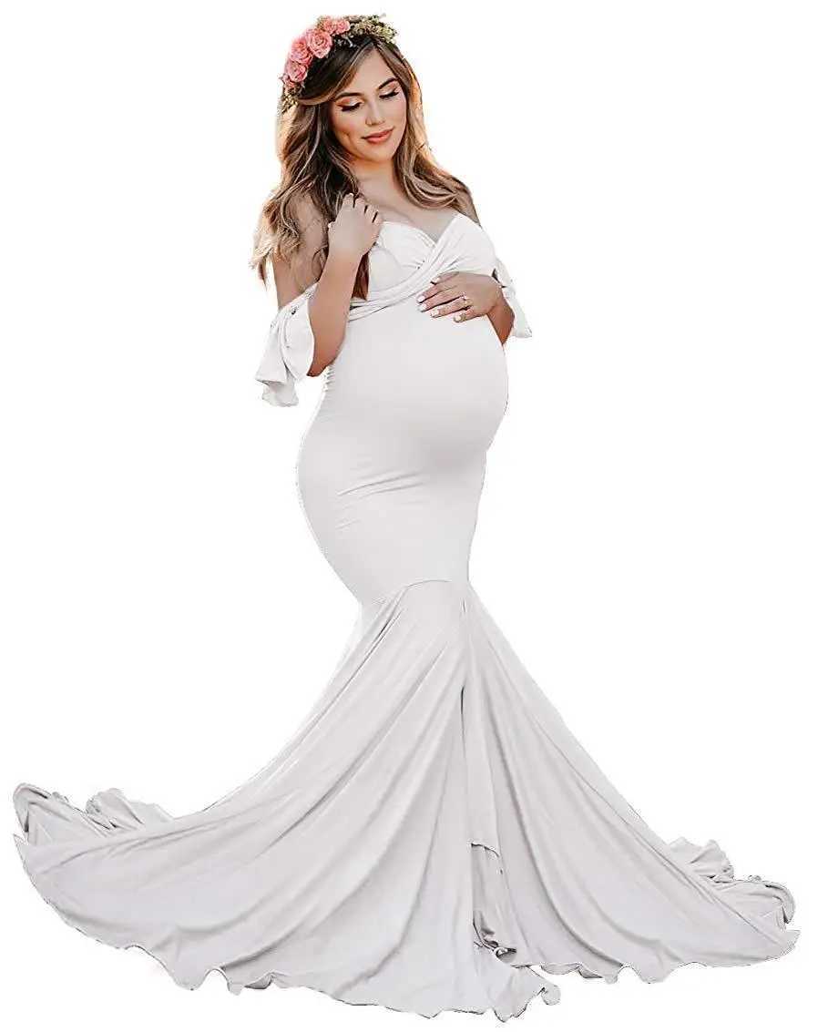 Maternity Gown For Photo Shoots Cute Sexy Maternity Dresses Photography Props 2022 Women Pregnancy Dress Plus Size X250224