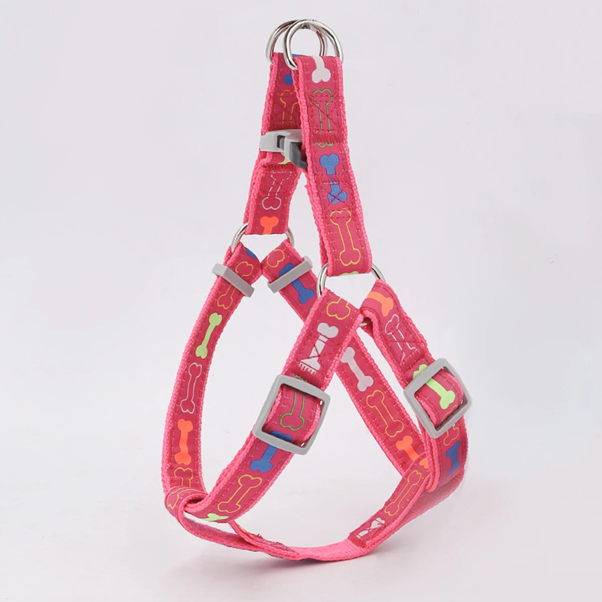 A colorful bone tripod pet dog harness for indoor and outdoor use 250224
