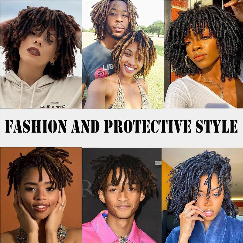 Short Crochet Wigs Synthetic Clips in Hair Toupee Afro Synthetic Braided Half Wig Dreadlock Hairpieces For Men Women 250224