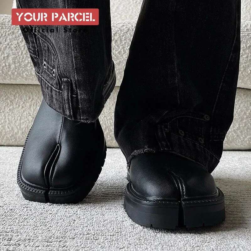 Tabi For Men And Women Classic Leather Split Toe Casual One Foot Unisex Flat Shoes Comfortable Design