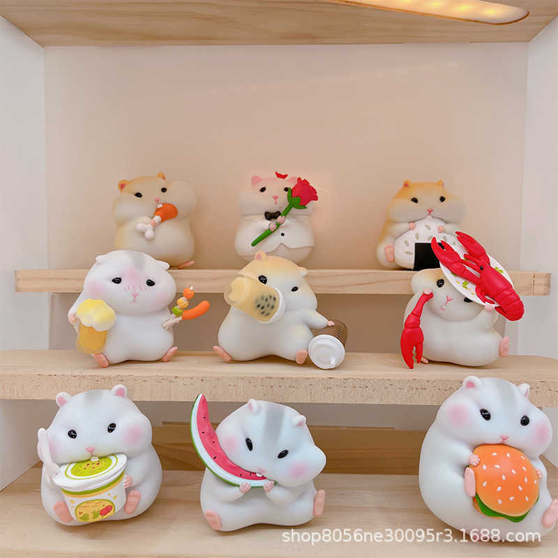 Plucked Clark foodie hamster blind box fantasy car ornament trendy figurine cute doll toy Free shipping Free shipping