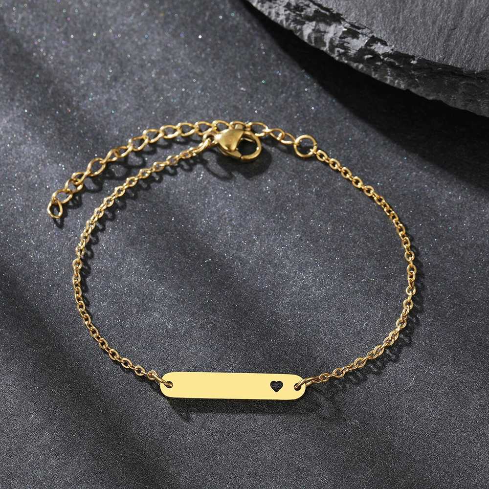 Stainless Steel Bracelets Minimalist Stick Heart Charms Korean Fashion Chain ly Bracelet For Women Jewelry Party Fine GiftsXJ250225