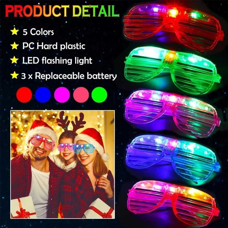 10-50pcs LED Neon Glasses 6 Neon Colors Light Up Party Glasses Glow in the Dark For Kids Adults Birthday Gifts Toys Party Favors X250225