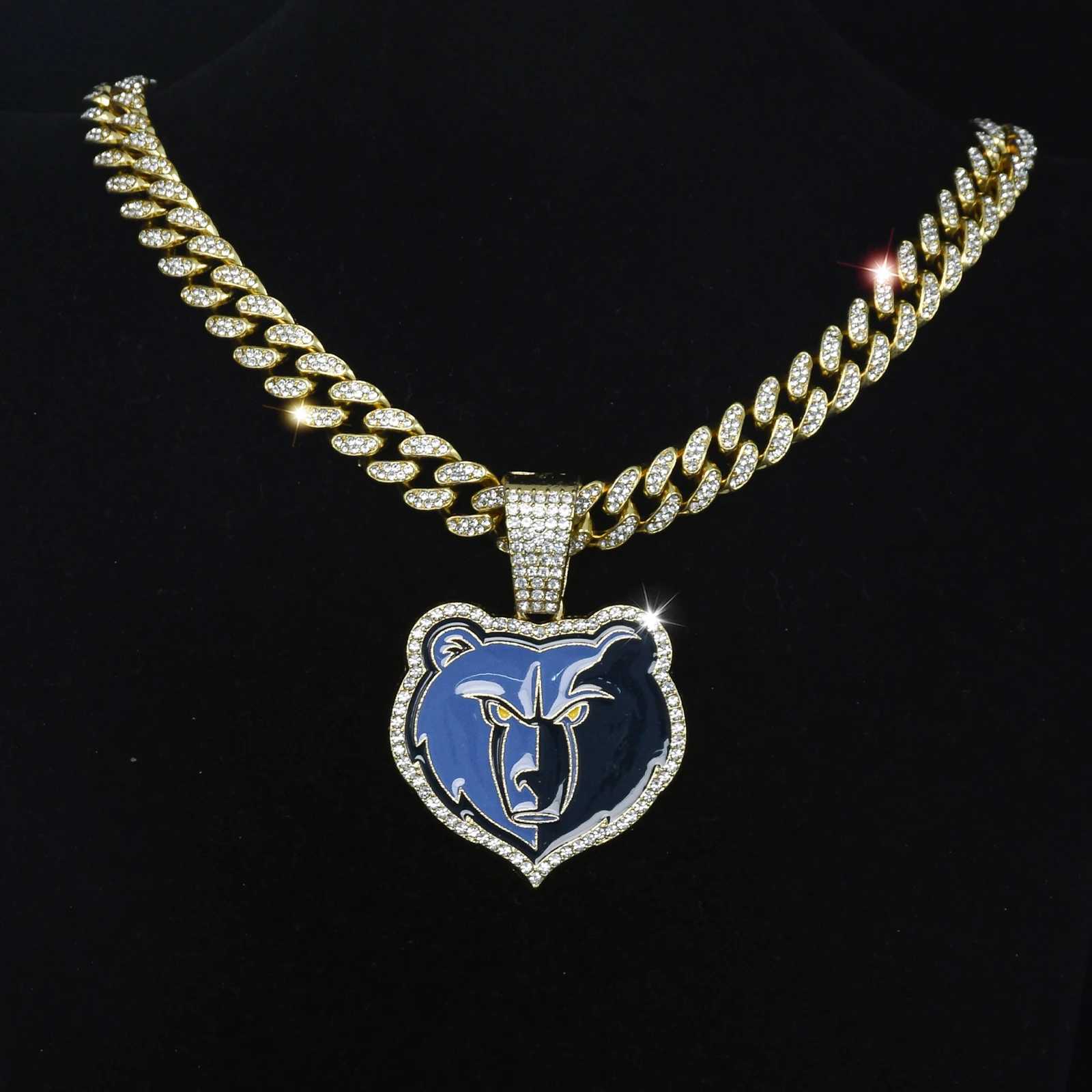 Complete Mem phis Grizzly Basketball Chain Pendant Charm Pendant Oil Pendant Necklace Popar for Fans X250224