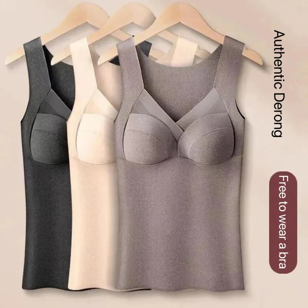1pcs Woman Thermal Underwear Autumn WinterThermo Lingerie Soft Warm Top Wear Thermo Vest Undershirt With Bra Padded 250224