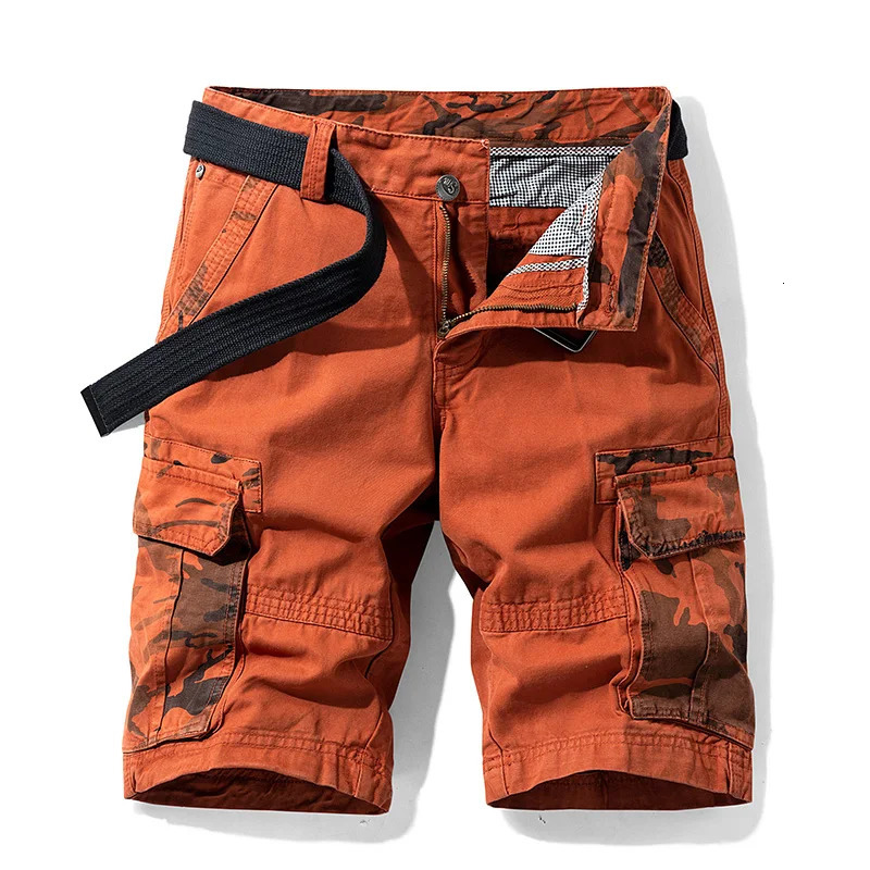 Summer mens fashionable loose cargo shorts casual full matching pure cotton 250214