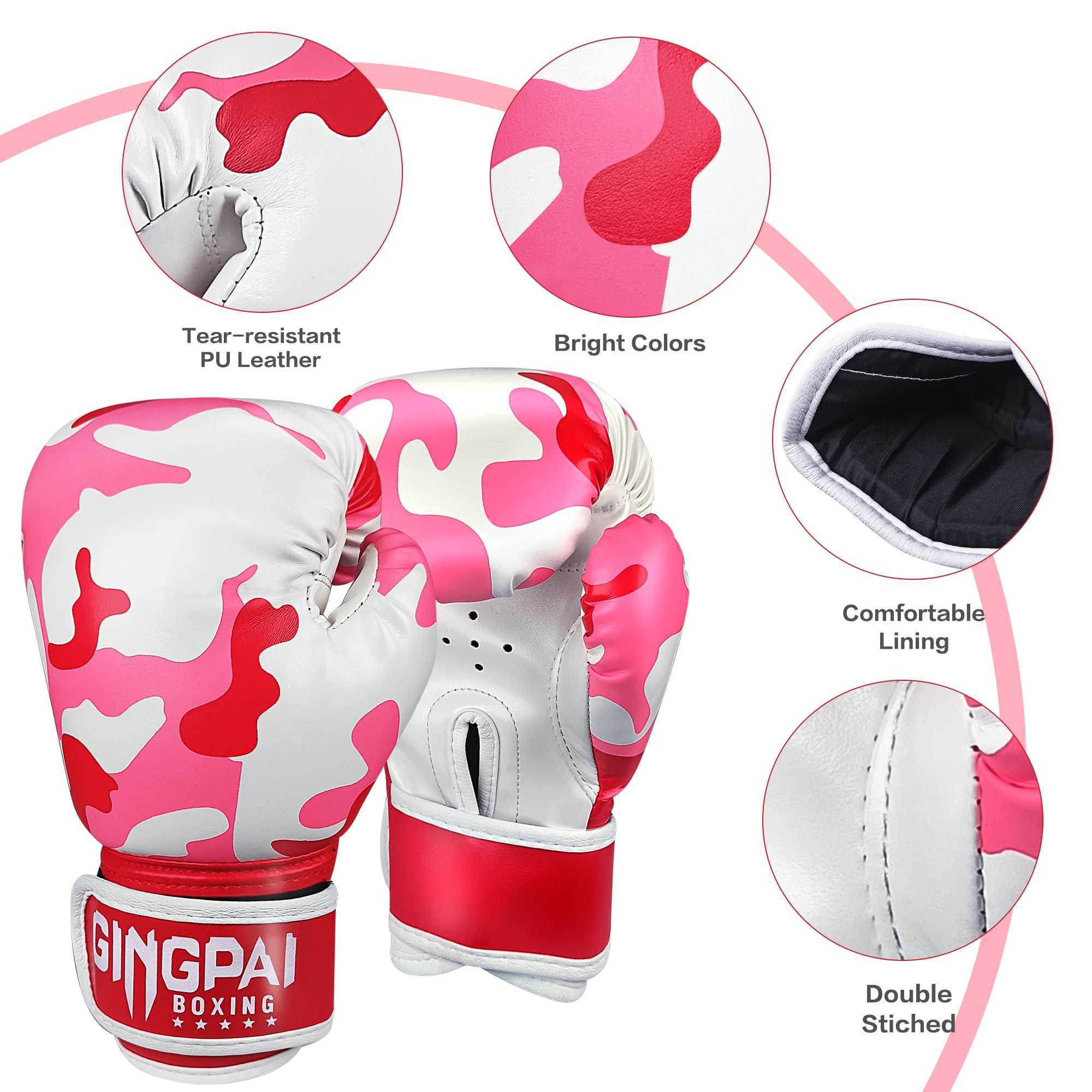 Hot Sale 1 Pair Pink Kids Gift Children Kickboxing Kick Box Training Punching Sandbag Sports Fighting Gloves MMA Boxing Gloves M250225