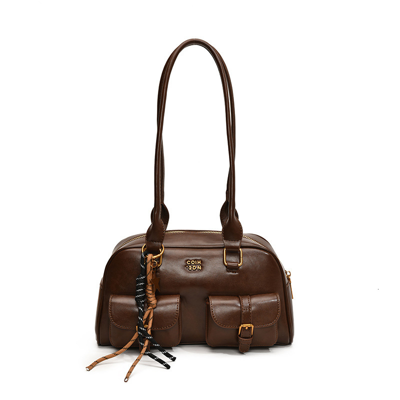 Designer's High-end Multi Pocket Large Capacity Women's 2025 New Fashionable Bowling Bag, Single Shoulder Armpit Bag