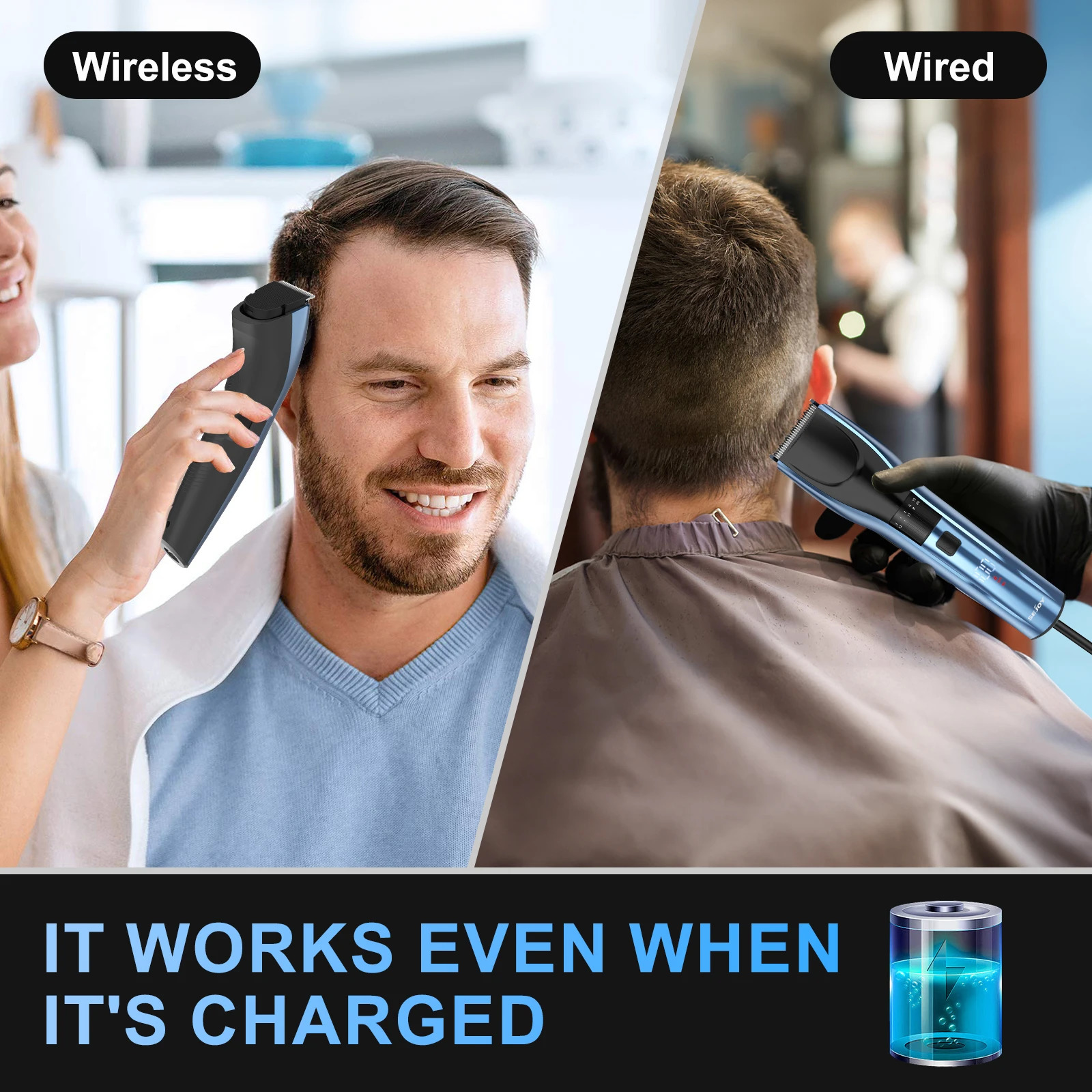 Sejoy Hair Trimmer Electric for Men Women rechargeable LED Display Clipper Beard Shaving Body Professional Barber 250217