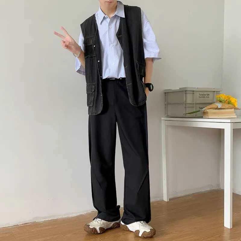 Brown Black Suit Pants mens slim fit fashionable mens dress Pants Korean casual straight pants mens office officially Trouser W250225