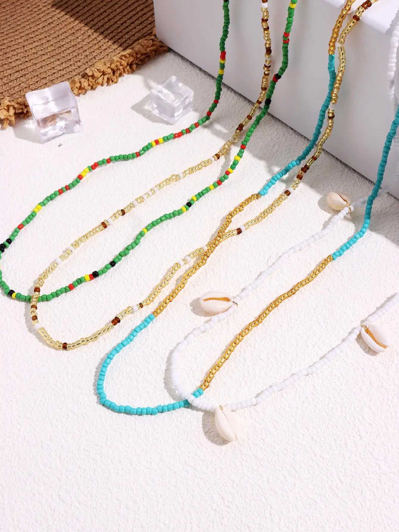 HUANZHI Blue Green Colored Rice Bead Shell Waist Belly Chain for Women Summer Beach Vacation Sexy Fashion Jewelry Gifts 2024XJ250224