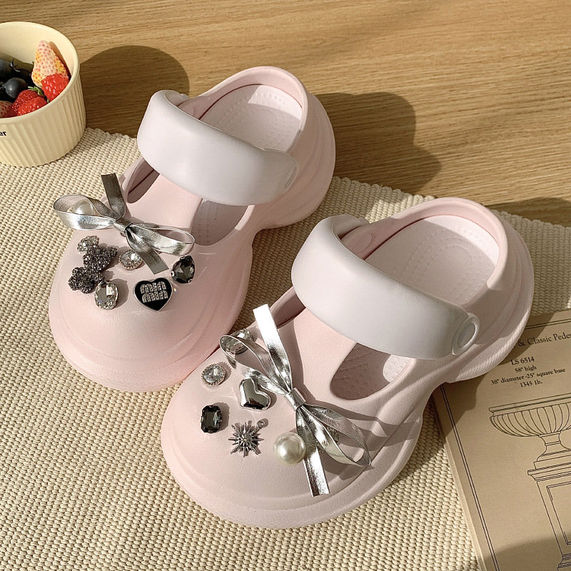 New free shipping designer slippers for womens pink white blue black Summer fashion thick soled sandals with toe caps for wearing outside