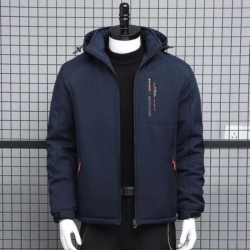 Men's New Fall Winter Fashion Punching Padded And Thickened Cold-Proof Warm Outdoor Cotton Jacket