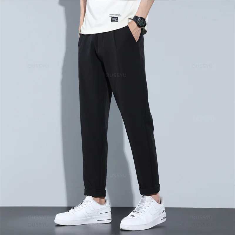 Brand ClothingHigh-Quality Business Suit Pants Men Pendulous Smooth Solid Casual Straight Full Office Formal Trousers Male W250225