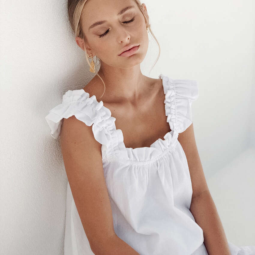 Summer Cotton En Women's European And American Vest, Fungus Edge Fashionable Temperament Shorts Two-Piece Set, Niche Casual Set