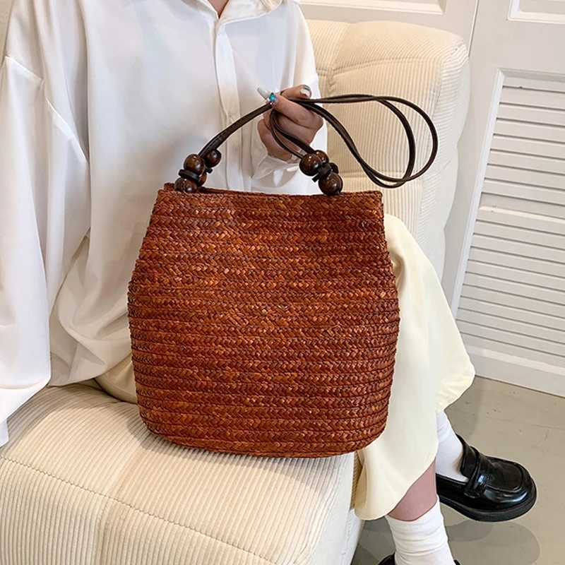 Casual Straw Woven Shoulder Bags, Wicker Handbags, Handmade Summer Beach Bag ,Women Travel ,Large Capacity, Rattan Totes