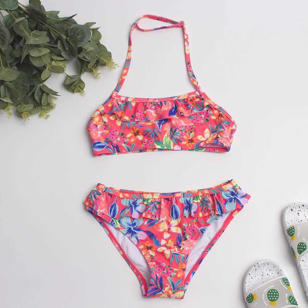 Multi style childrens bikini set 2025 new printing girls childrens swimsuit summer childrens Biquini baby swimsuit A369 X250224