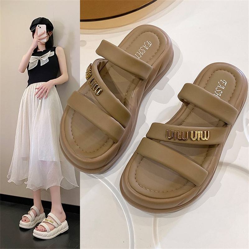 free shipping designer Sandals for woman outdoor breathable shoes soft sole Solid Beach white slipps womans