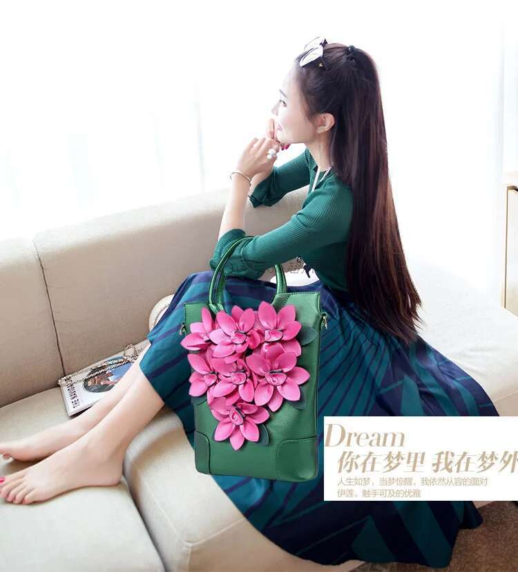 Women New Fashion Large Capacity National Style Applique Tote Bag ShoulderBag EveningBag Party Daily Big wer