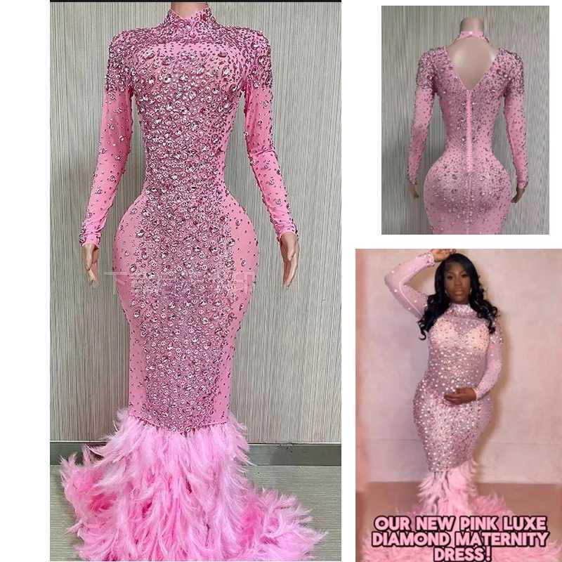 NEW Shiny Embellished Maternity Dresses Photoshoot baby shower dresses for pregnant woman X250224