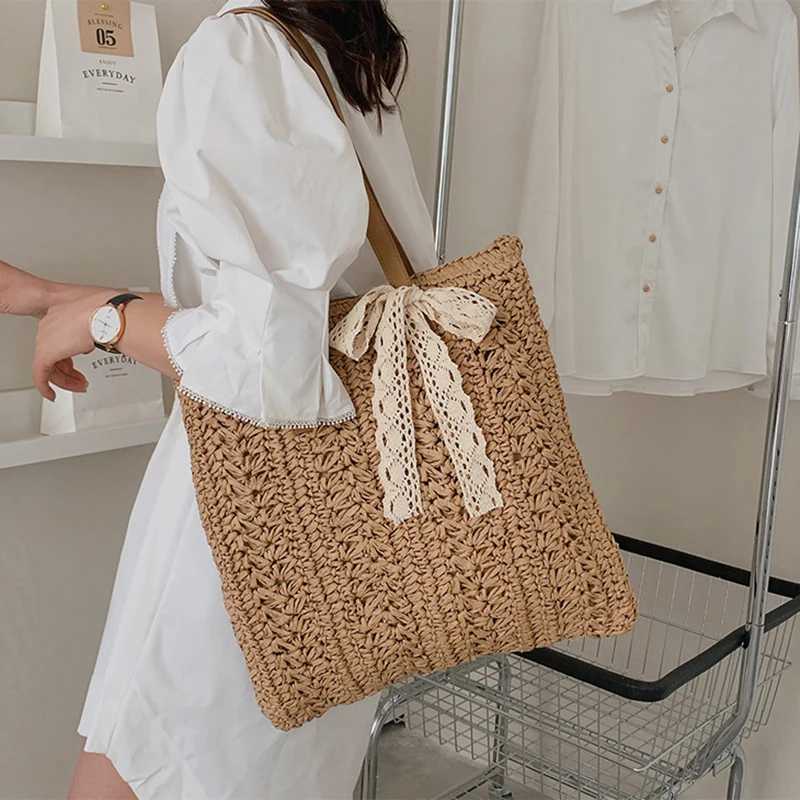 Bohemian Style Large Capacity Shoulder Bags For Women Handmade Straw Handbag Totes Travel Bag Shopping Pack bolsa feminina