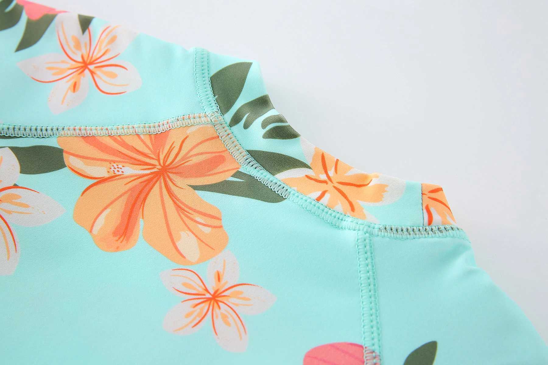 Re independent swimsuit childrens swimsuit Tankini set UPF50+beachwear short sleeved swimsuit bathing suit X250224