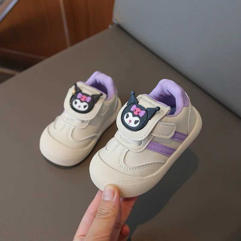 Kid Sneaker Spring Autumn Anti-slip Cartoon Toddler Kuromi Casual Prewalking Shoes Baby Fashion Shoes PU Leather Size 16-26 X250224