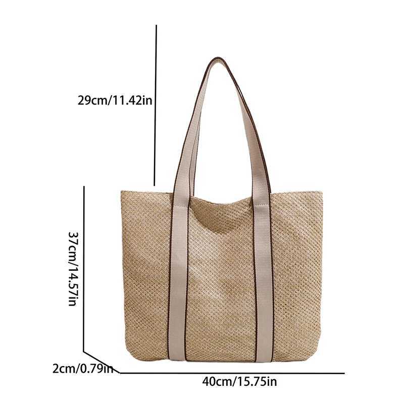 Beach Weaving Ladies Straw Bag Summer Handmade Bags Large Capacity Top Handle Handbags Totes