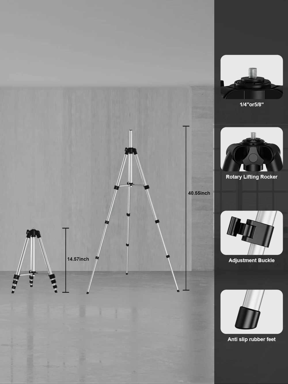 WEIDDW Professional Laser level 4D 16 Lines with 39.37 Inch (1M)Tripod 360Self-leveling Laser Levels Green Beam Level Laser X250225