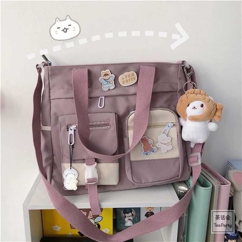 New high-capacity canvas bag for Japanese student class shoulder bag Ins Versatile Campus Messenger bag in 2025 Z250225