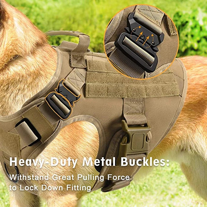 Tactical Military Vest Pet German Shepherd Golden Retriever Tactical Training Dog Harness and Leash Set For All Breeds Dogs 250224