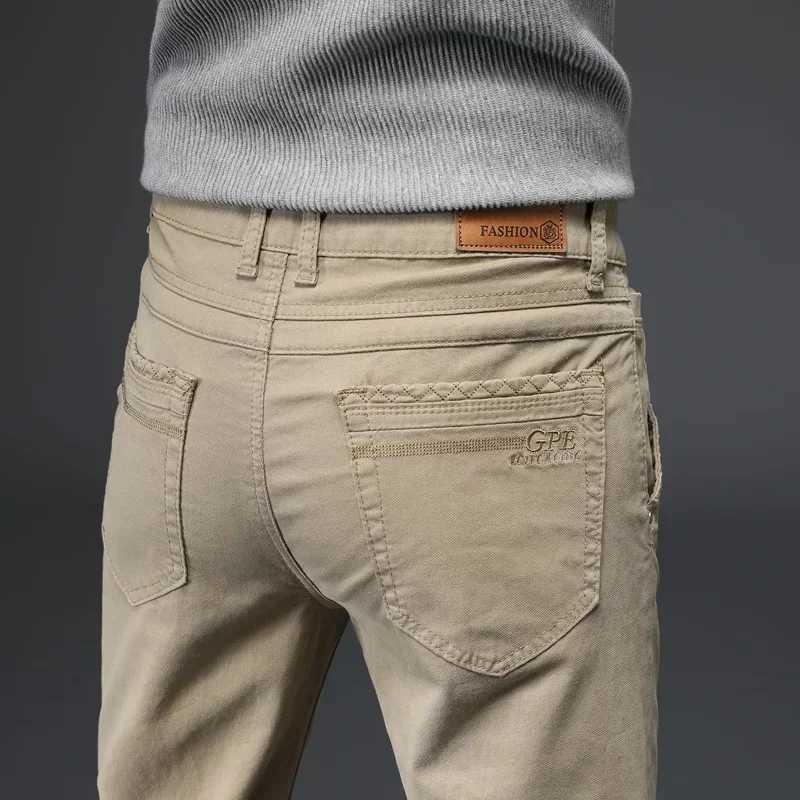 3 Colors Spring Summer Autumn New Fashion Straight Men Smart Casual Pants 97% Cotton 3% Spandex Man Khaki Trousers Plus Size 40 W250225