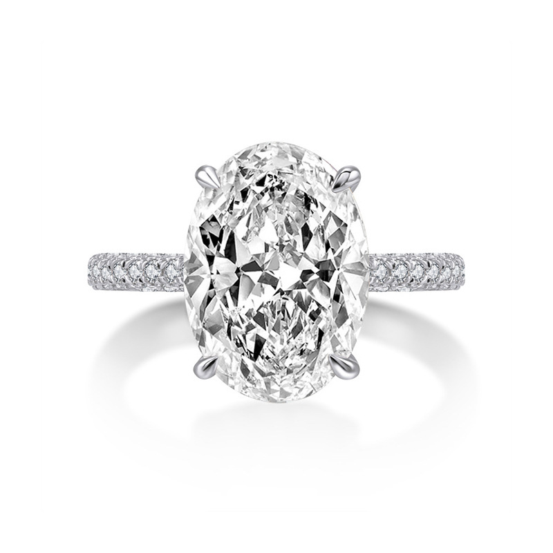 2025 Choucong Brand Top Sell Sparkling Wedding Rings Luxury Jewelry Oval Cut White Moissanite Diamond Real 100% 925 Sterling Silver Women Bride Ring G