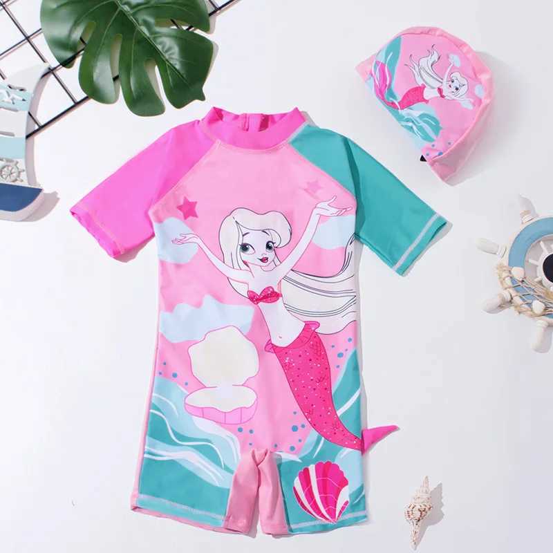 Childrens swimming costume girls one-piece mermaid swimsuit cartoon baby quick drying one-piece swimsuit X250224