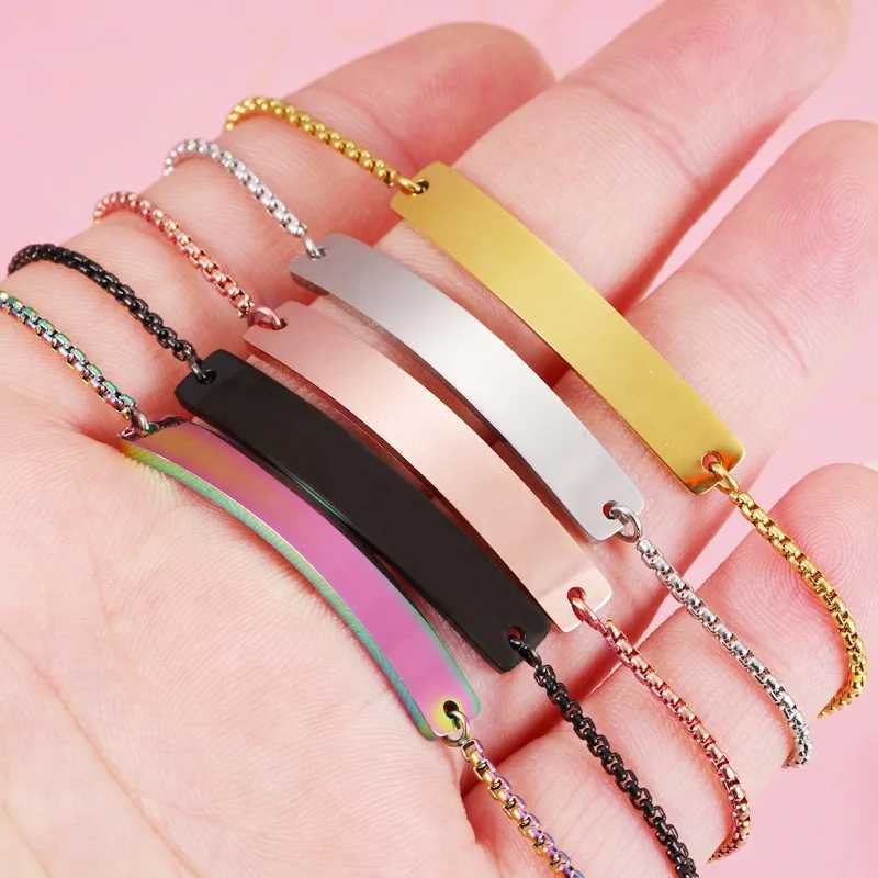 10pcs 6x39mm Curved Bar Bolo Bracelets Stainl Steel Mirror Polish Bracelets For DIY Making Bracelet JewelryXJ250225