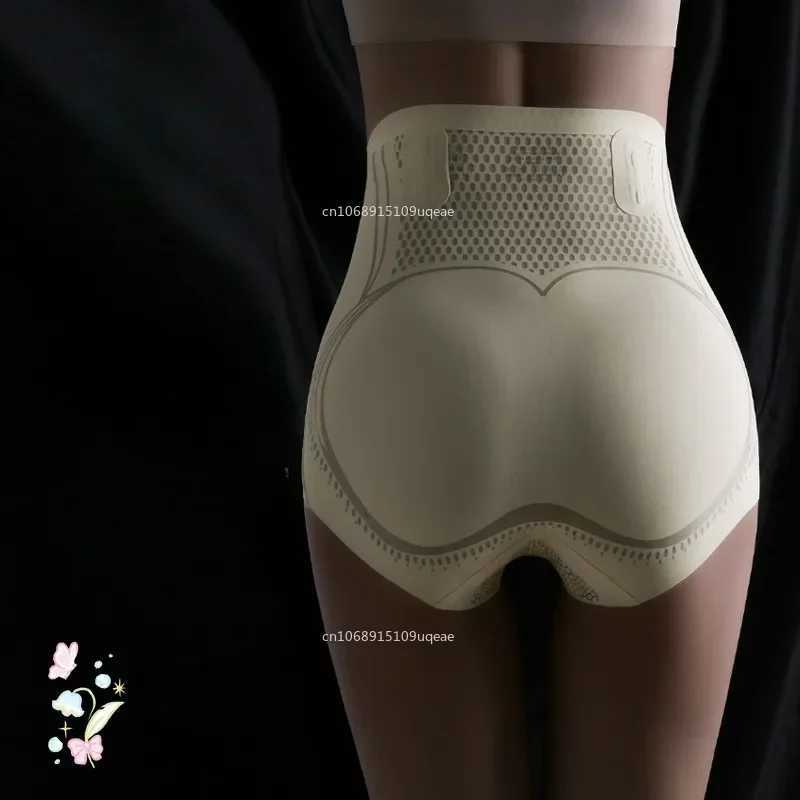 Summer Ice Silk Shaping Women Sculpt Shaping High Waisted Body Briefs Shaper Tummy Slimming Flat Belly Shapewear Lingere M250225