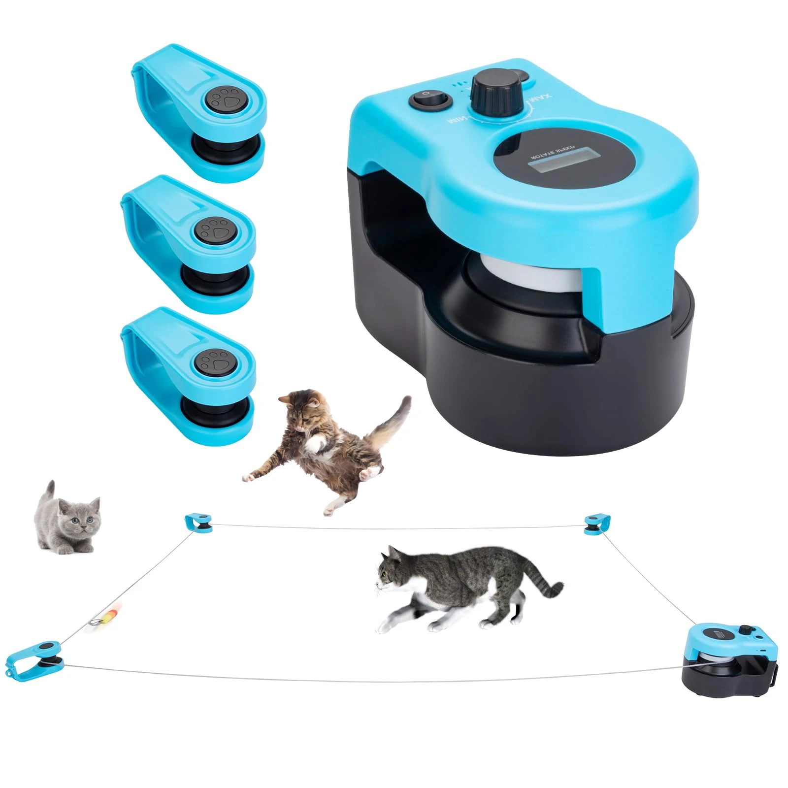 Interactive Cat Toy Wheel Exerciser New Cat Treadmill for Indoor Adjustable Speed Simulated Hunting Toy