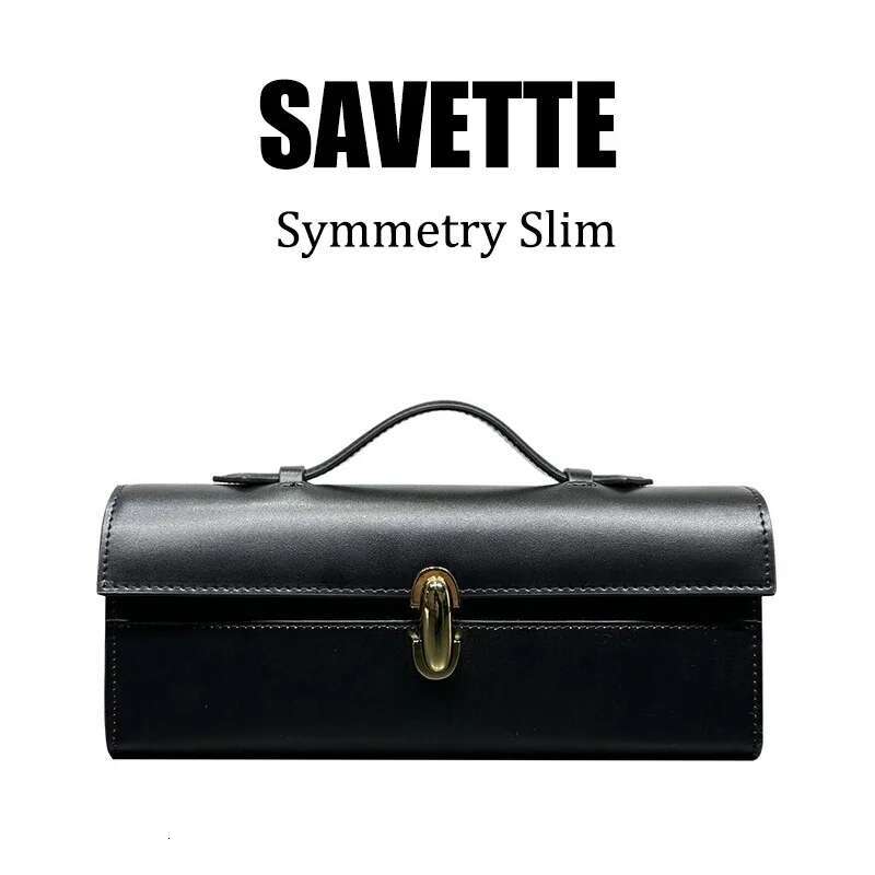 Brand Genuine Leather Tote Women's Simple Handbag Small Square Baguette Bags High Quality Savette Symmetry Slim Bag