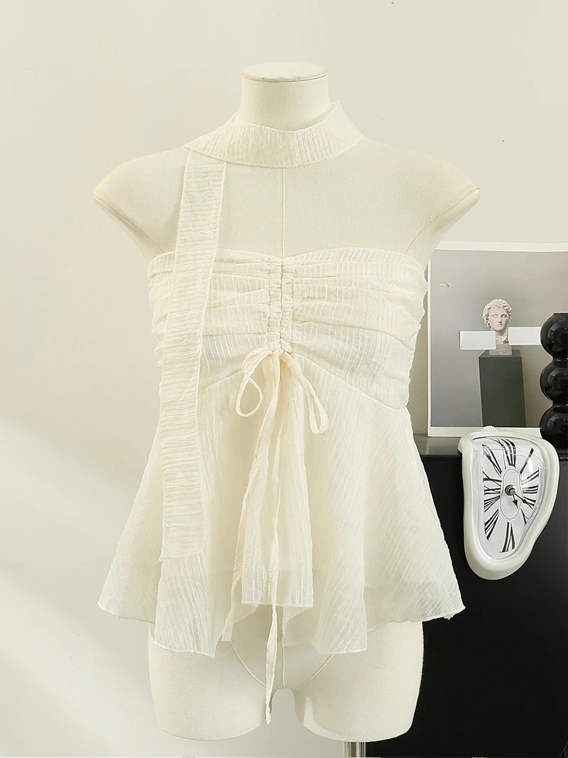 Sexy Tank Top for Women Spaghetti Strap Exposed Shoulders Camisole Female Korean Style Solid Sleeveless Camis Summer Dropship 250224