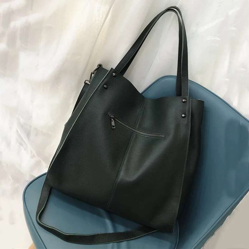Large Capacity Tote Female Handbags Women Shoulder Soft Genuine Leather Ladies Crossbody Bag Casual High Quality Big Bags